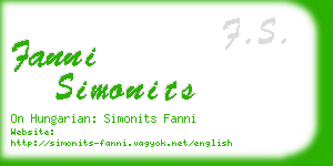 fanni simonits business card